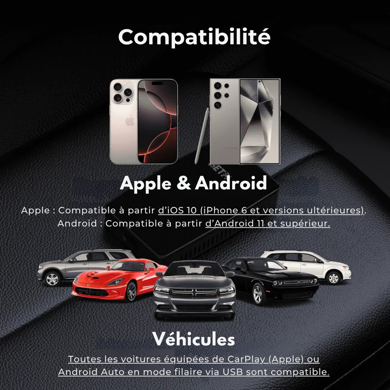 Mini Adaptateur Sans Fil 2-en-1 (CarPlay & Android Auto)