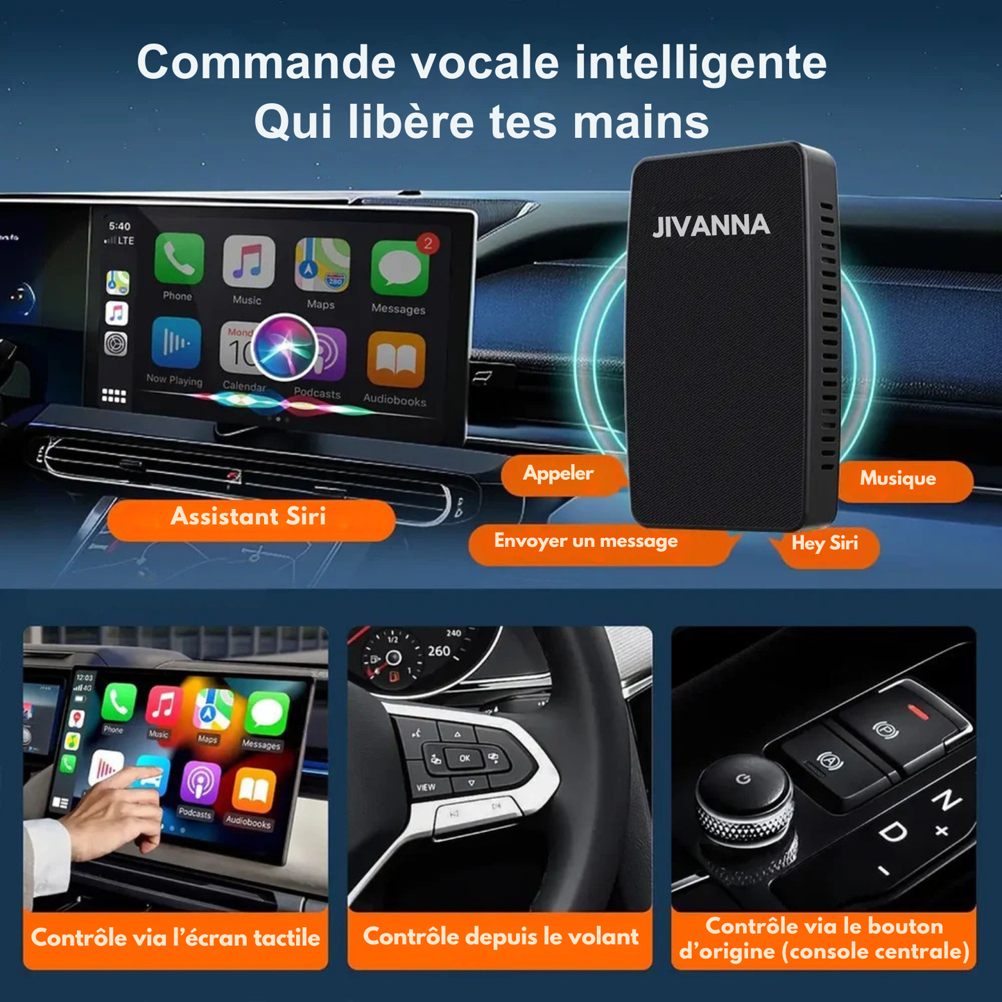 Adaptateur CarPlay & Android Auto sans fil