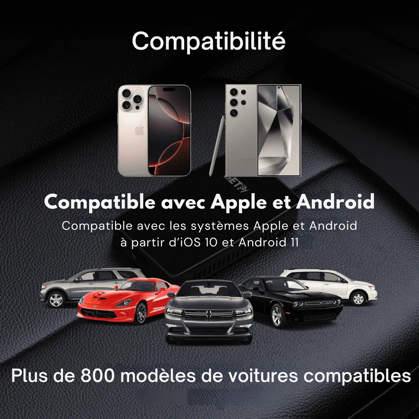 Adaptateur CarPlay & Android Auto sans fil